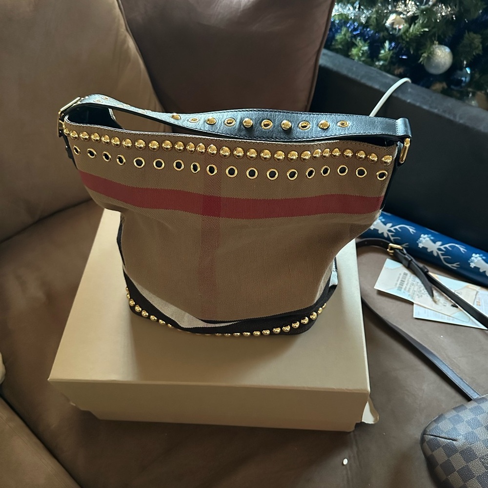 Burberry Studded Canvas Tote